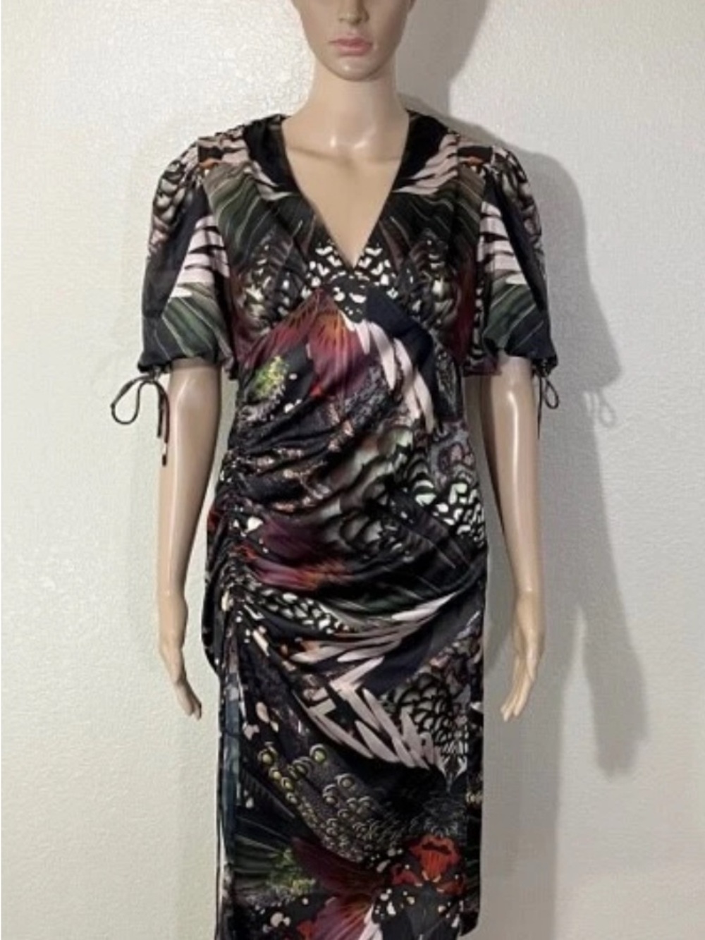 AllSaints Safiya Gene Butterfly Floral Midi Dress, Asymmetrical and beautiful!